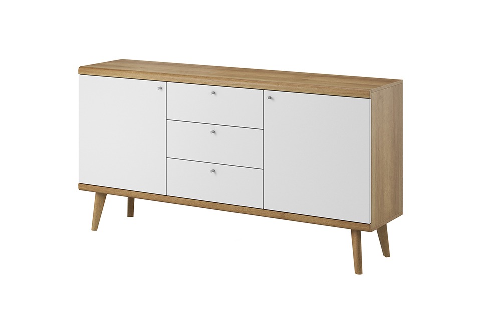 Moderne Holz XXL Low Kommode 107cm Sideboard Boards