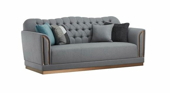 Dreisitzer Couch Edelstahl Couch Polster Sofa 3 Sitzer Leder Couchen