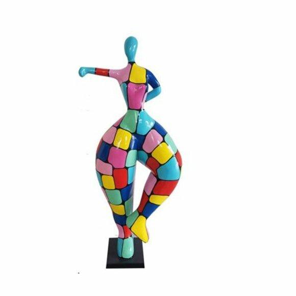 Abstrakte Figur Statue Ballerina Statuen Garten Dekoration Bunte Moderne