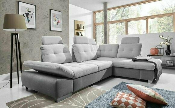 Ecksofa L Form Sofa Wohnlandschaft Garnitur Stoff Sofas Bettunktion Schlaf