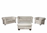 Chesterfield Sofagarnitur 3+1+1 Sitzer Design Couch Polster Sofa Garnitur Set