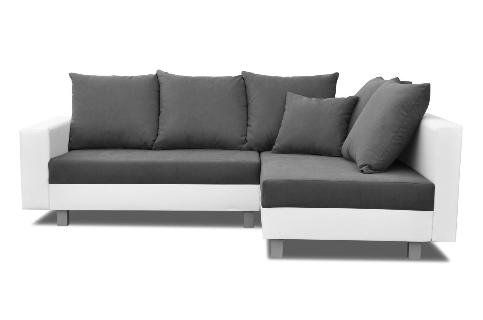 Wohnlandschaft Ecksofa L-Form Sofa Design Couch Textil Leder Fußhocker