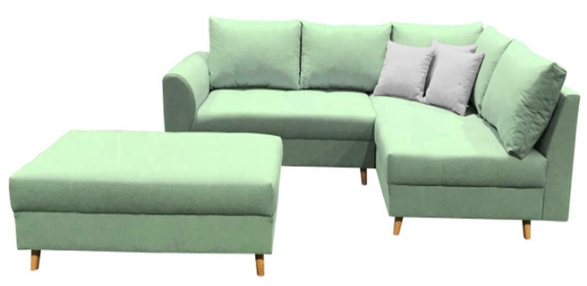 Ecksofa L Form Sofa Couch Polster Sofas Wohnlandschaft Stoffsofa Hocker