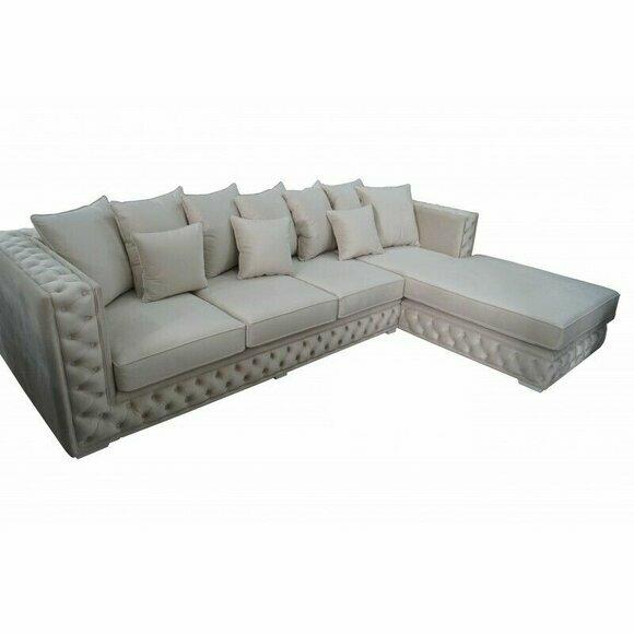 Chesterfield Design Sofa Eckcouch Polster Sitz Eckgarnitur Moderne Textil