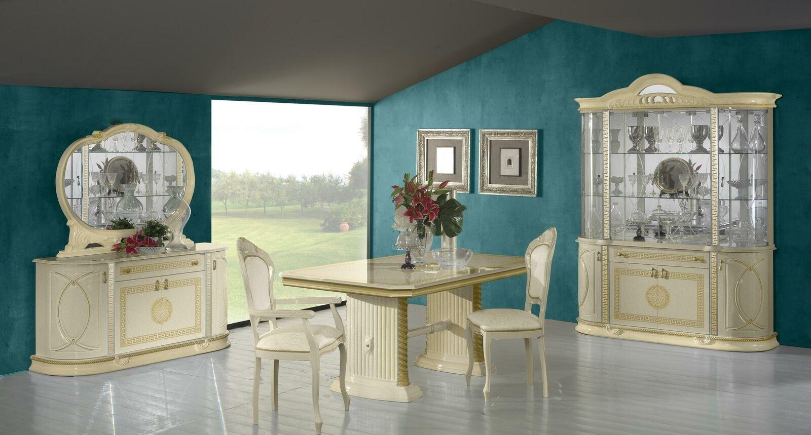 Esszimmer Set Vitrine Esstisch Garnitur Tisch Gruppe 4tlg. Set Komplett