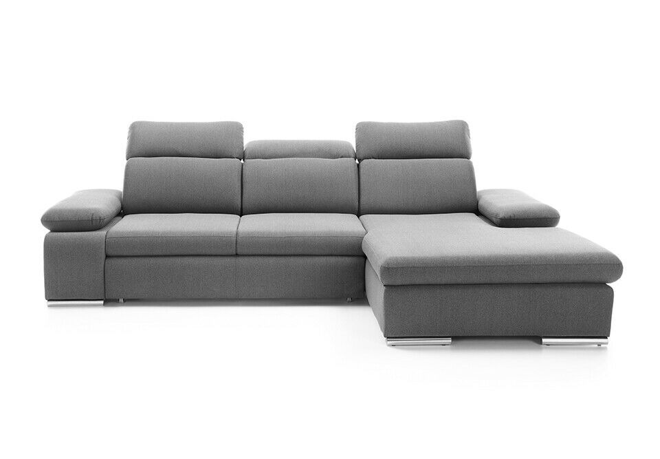 Ecksofa L-form Grau Ecksofa Eckcouch mit Bettkasten Sofa Wohnlandschaft