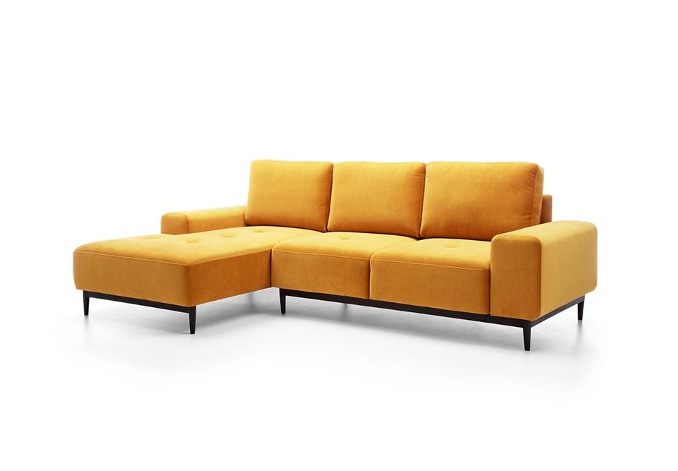 Ecksofa L-form Gelbe Ecksofa Eckcouch mit Bettkasten Sofa Wohnlandschaft