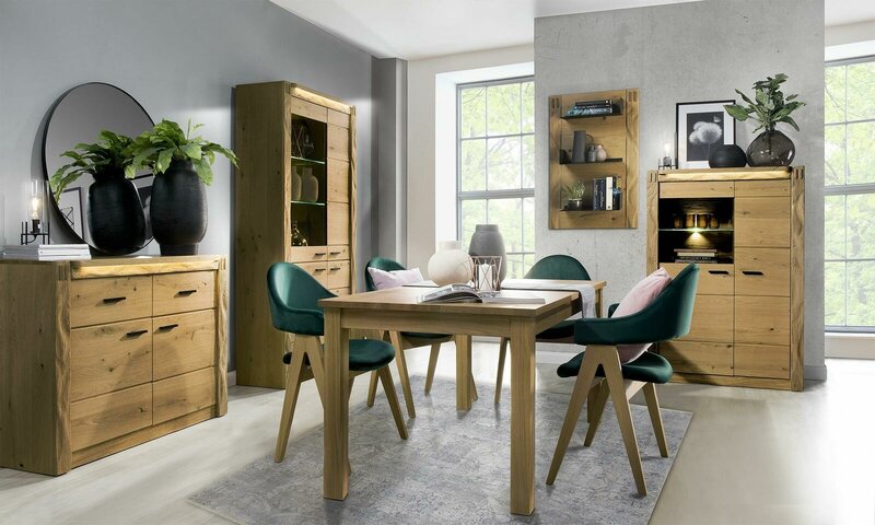 Ausziehbarer Design Holztisch Tisch Ess Holz Wohnzimmer Deko Tische Neu