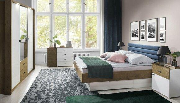 Designer Polsterbett Bett Betten Stoff Holz Luxus Doppelbett Ehebett