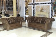 Chesterfield Sofagarnitur 3 2 Sitzer Set Garnitur Polstersofa Couch Sofort Leder