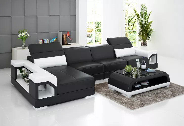 Ecksofa Polster Ecksofa Modernes LForm Couchtisch Sofa Wohnlandschaft 2tlg. Neu