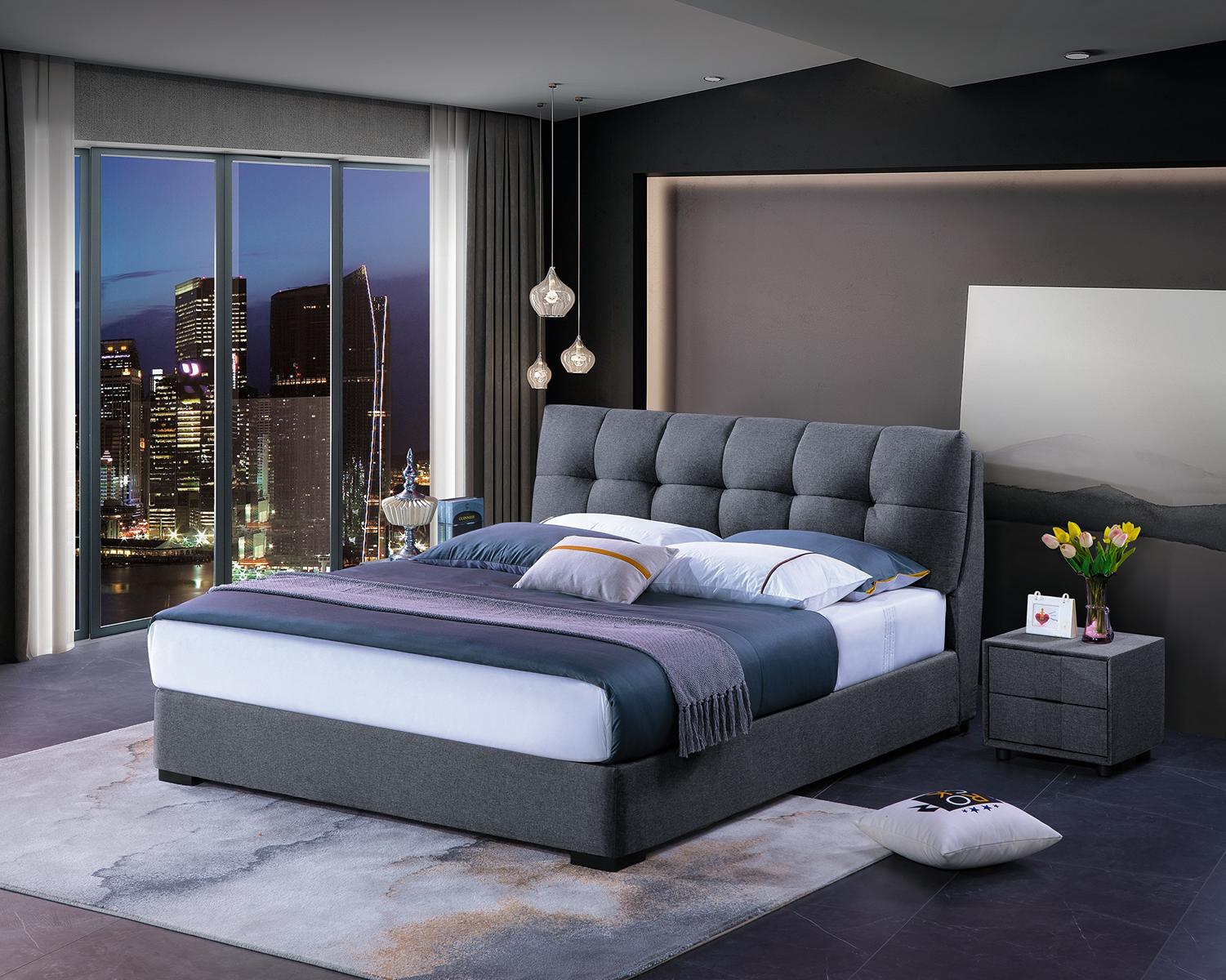 Bett Design Luxus Doppel Hotel Betten Ehe Schlaf Zimmer Blau Stil Weiß