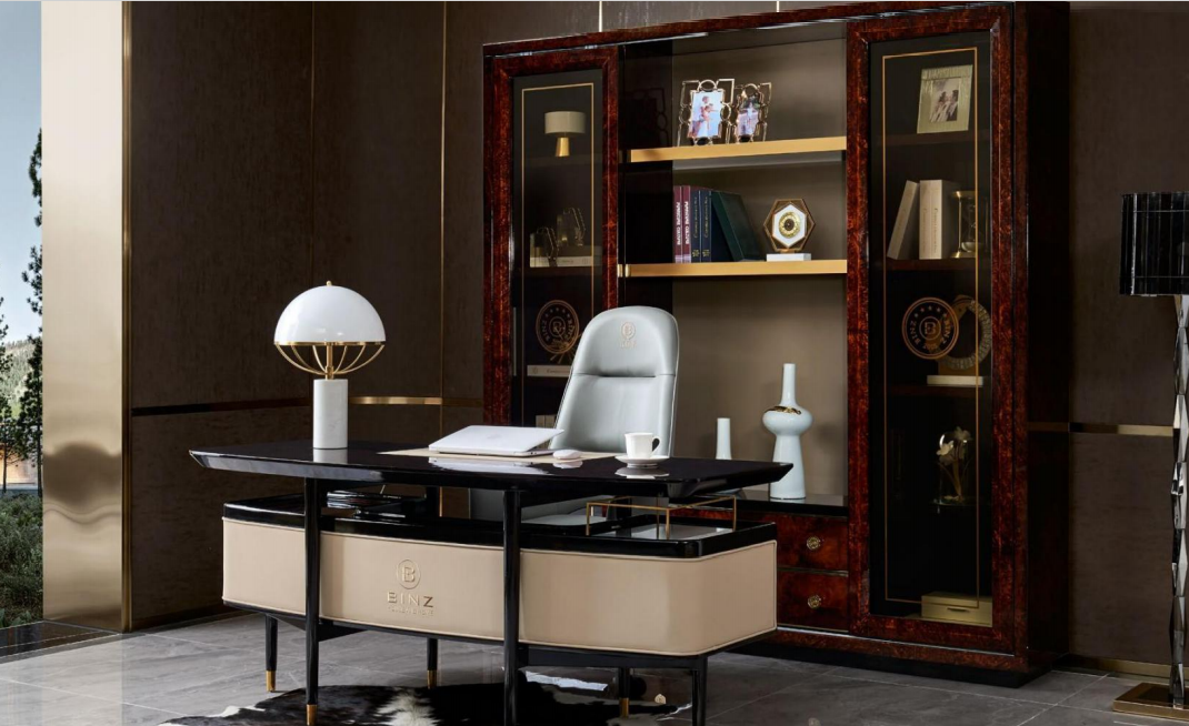 Edle Büroeinrichtung Luxus Büro Möbel Schreibtisch Sessel Set Garnitur