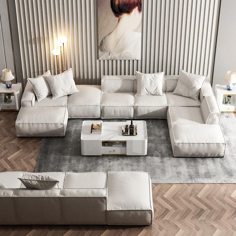 Wohnlandschaft Ecksofa U-Form Sofa Couch Design Couch Modern Textil Polster Neu