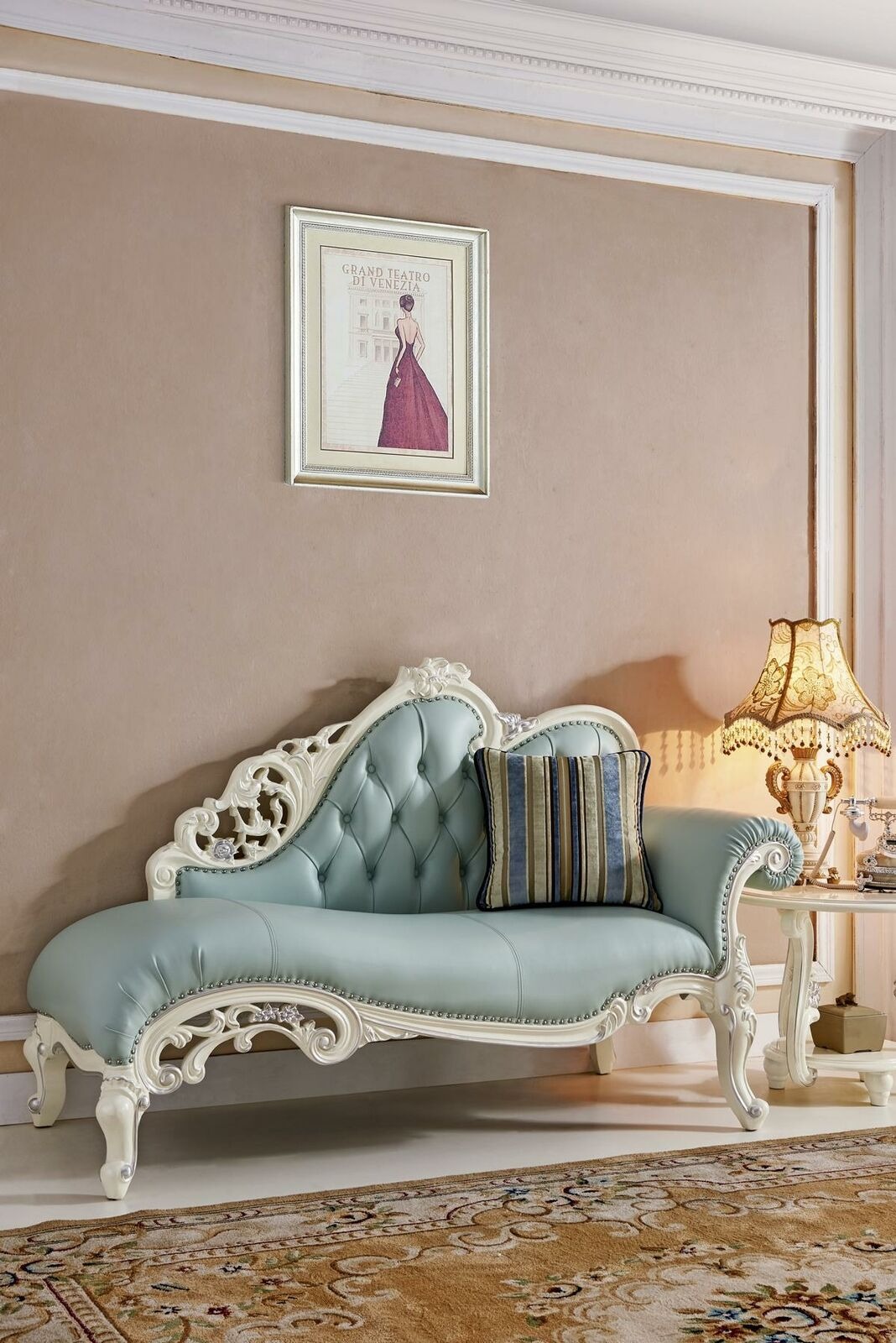 Chesterfield Recamiere / chaise longue Grigio antico dalla casa