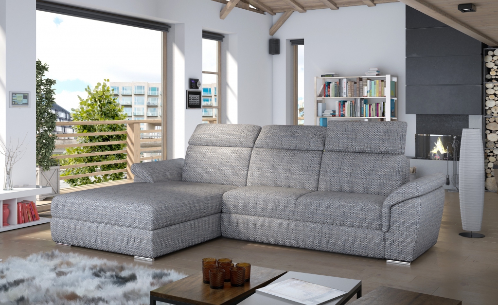 Couch Wohnlandschaft Eck Garnitur Design Modern Sofa L-Form Stoffsofas Textil