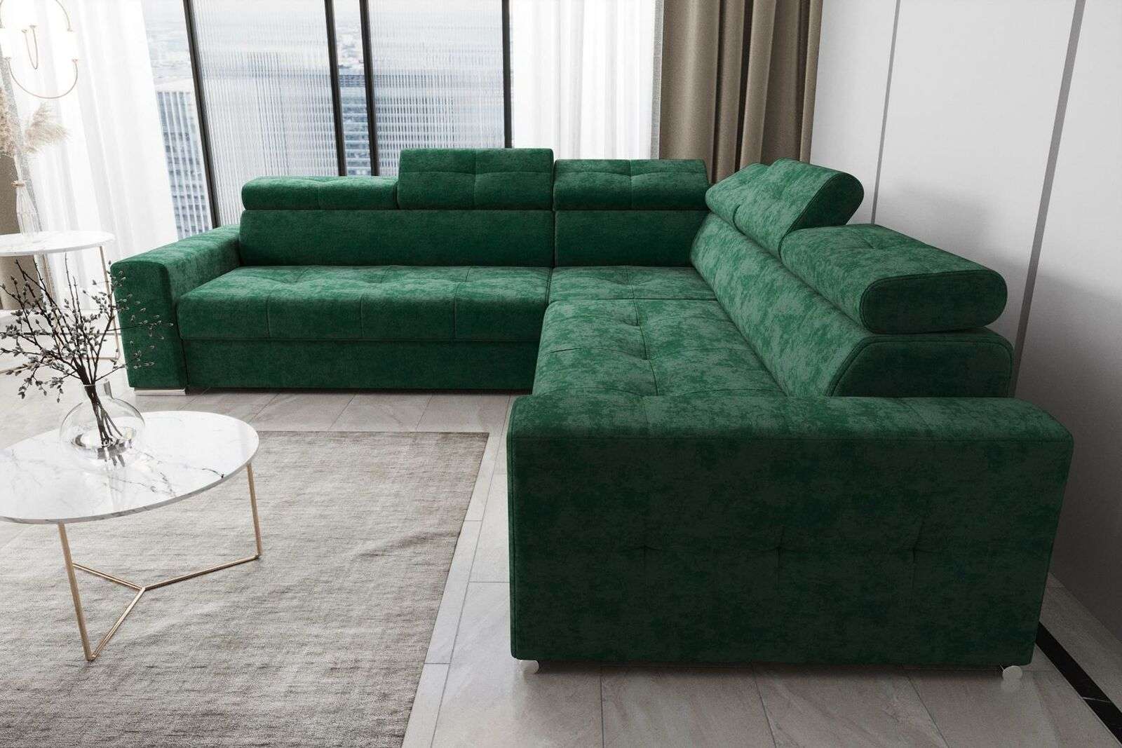 Wohnzimmer Textil Leder Luxus L Form Modern Ecksofa Couch Polsterung Sofas Neu