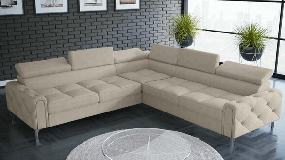 Design Sofa Couch Ecke Multifunktion Polsterung Wohnzimmer L Form Textil Neu