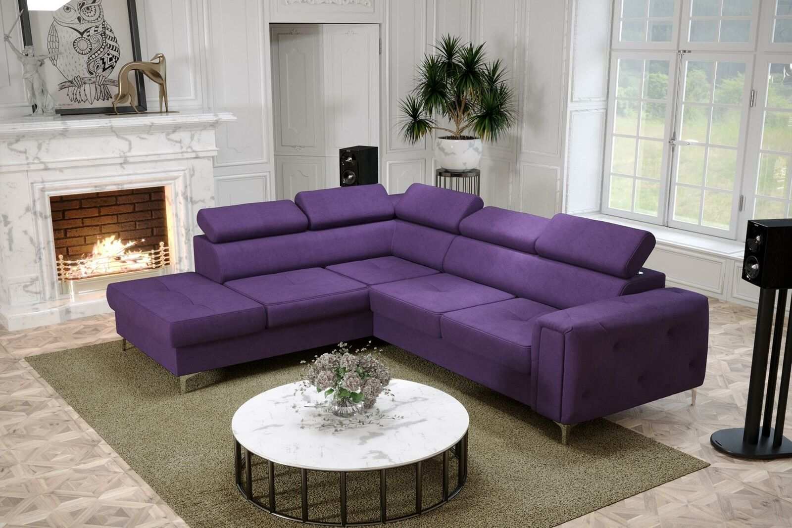 Design Ecksofa L-Form Couch Polsterung Luxus Wohnzimmer Soft Style Couchen Neu