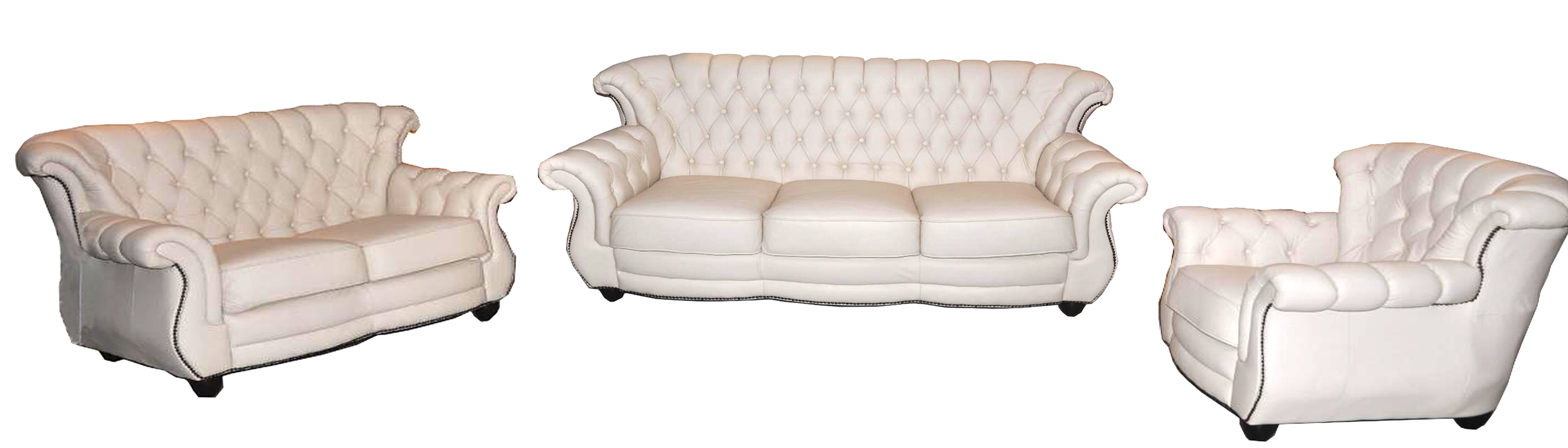 Chesterfield 3+2+1 Ledersofa Sofagarnitur Polster Couch Garnitur Robert