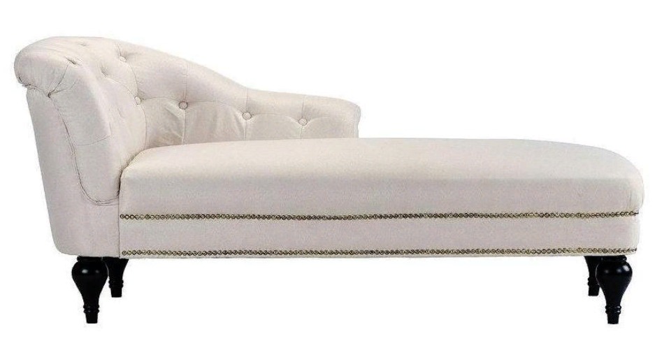 Chaiselongue Wohnzimmer Beige Möbel Liege Modern Design Sofa Stoff