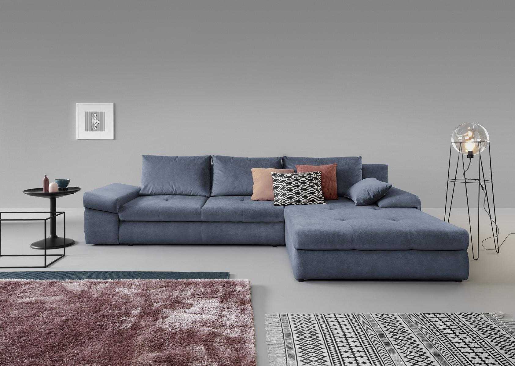 L-Form Sitz Farbe Ecksofa Couch Polstermöbel Wohnzimmer Textil Grau