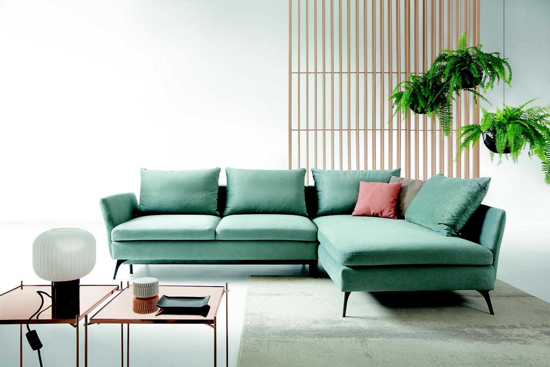 Wohnzimmer Grün Möbel Textil Sofas Ecksofa L Form Couch Polstermöbel