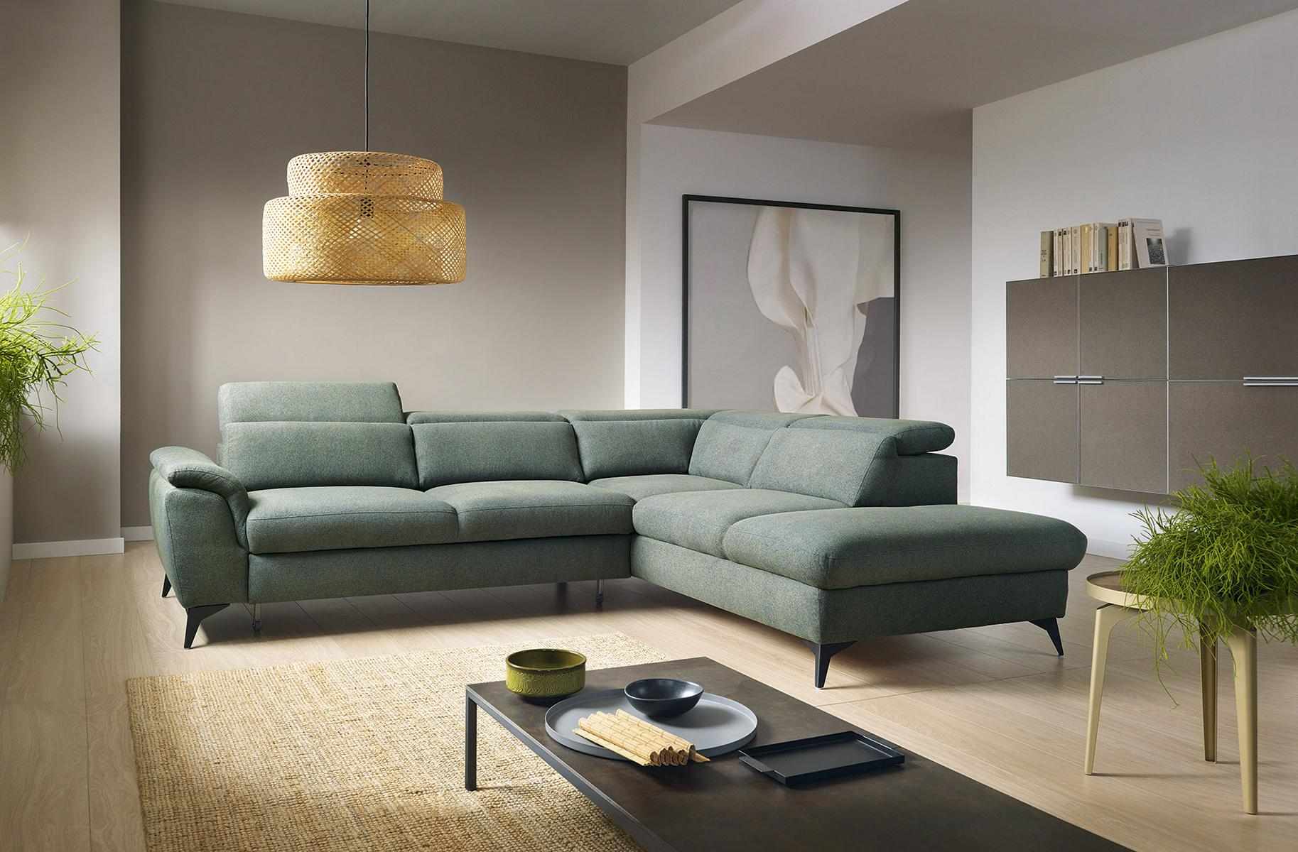 Wohnzimmer L-Form Modern Grün Design Sofas Neu Ecksofa Polsterung