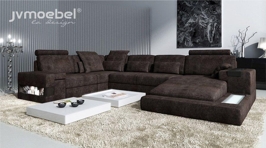 Textilsofa Ecksofa U Form Modernes Sofa Ledersofa Ecksofa Polster Wohnlandschaft