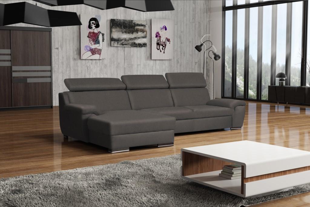 Ecksofa L-Form Möbel Stof fPolstermöbel Wohnzimmer Moderne Luxus Braun Möbel Neu