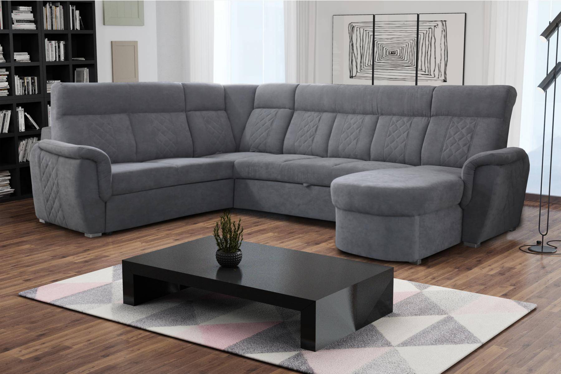 Wohnlandschaft Luxus Polster Modern Relax Sofa Couch Ecksofa U-form Sitz Möbel