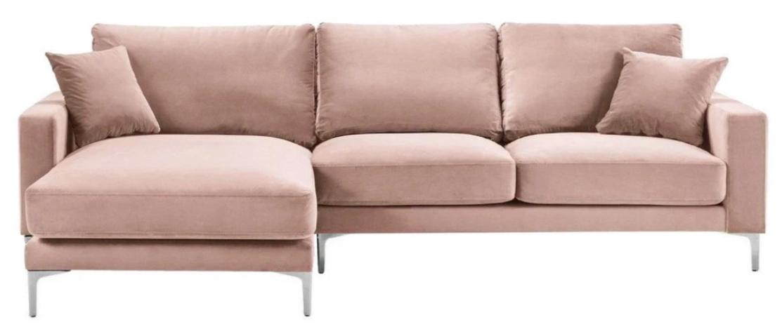 Textill Stoff Chesterfield Sofas Kreative Möbel Wohnzimmer Ecksofa Rosa XXL Big