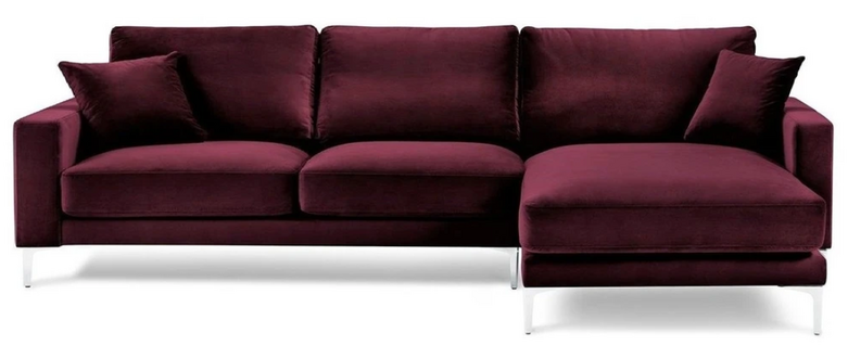 Burgund Rot Design Couchen Polster Sofa Sofas bordaux Ecksofa Stoff Wohnzimmer