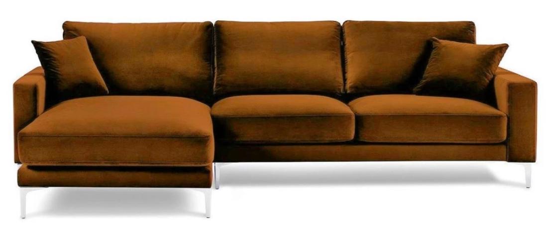 Orange Ecksofa Stoff Wohnzimmer Design Couchen Polster Sofa Sofas Orange Samt