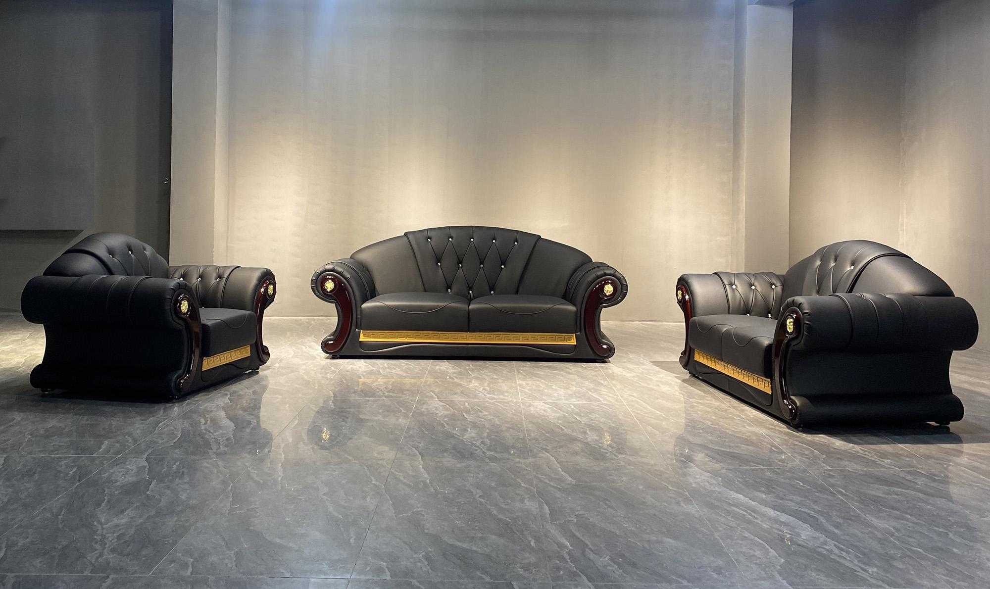 Chesterfield Sofa Couch Set 3+2+1 Leder Couchen Polster Möbel Klassisch