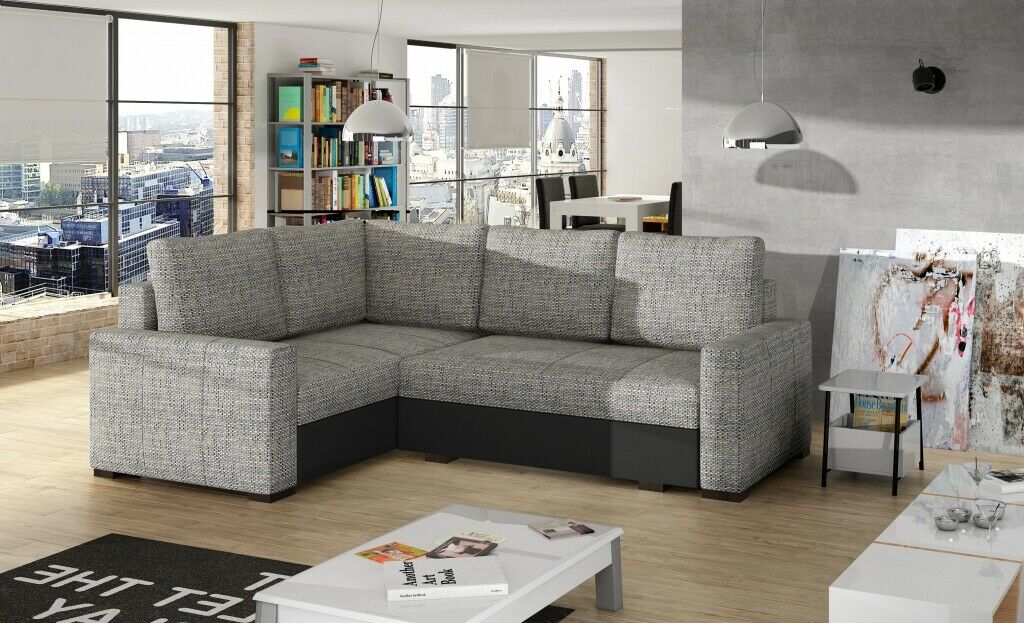 Ecksofa L Form Sofa Couch Polster Ecksofas Wohnlandschaft Ledersofa Möbel Stoff