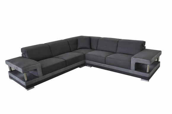 Leder Eck Sofa mit USB Polster Wohnlandschaft Luxus Garnitur Ecke Sofas Couchen