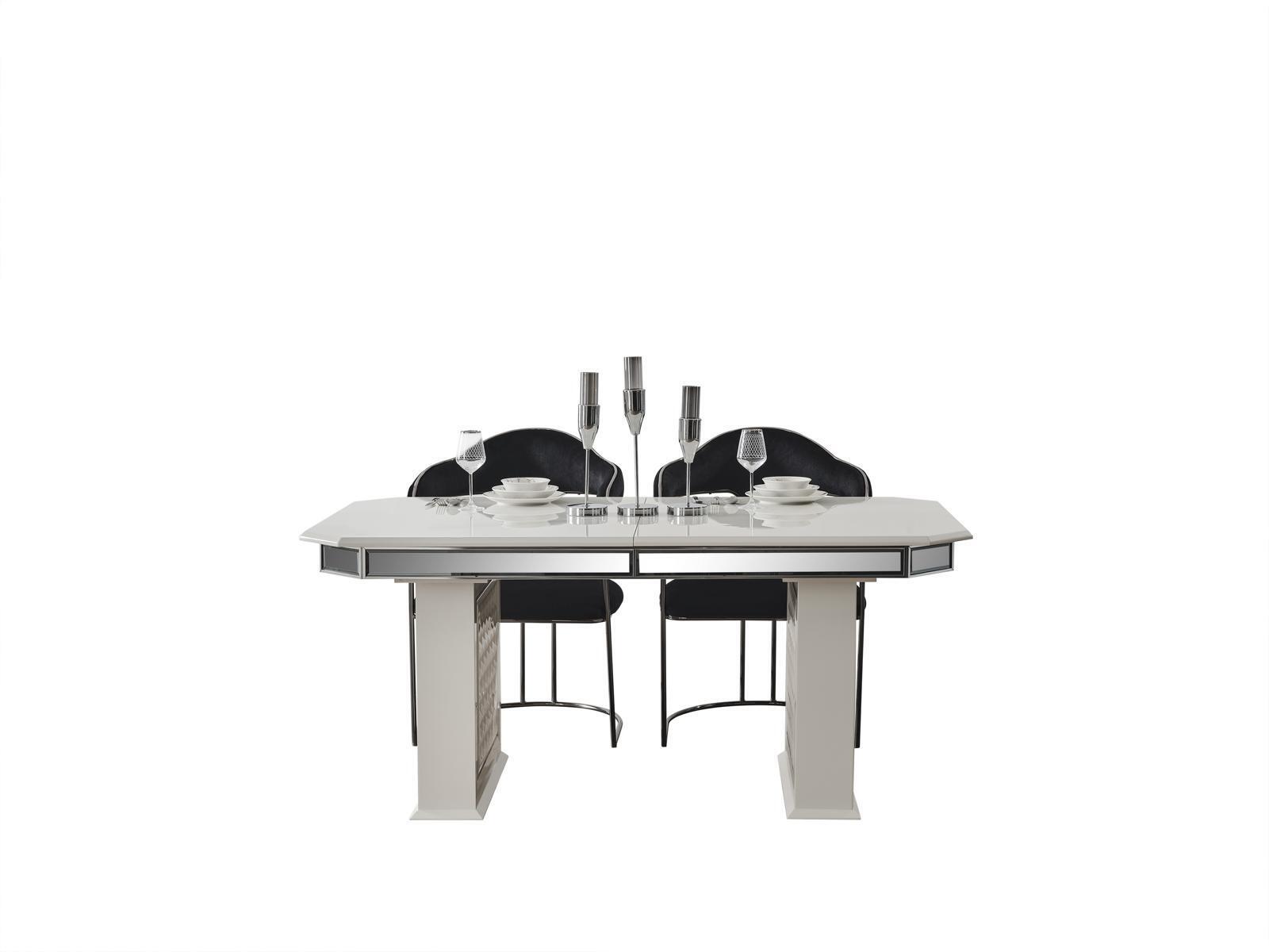 Beige Esstisch Design Tische Luxus Tisch ausziehbare Möbel Esszimmer Möbel