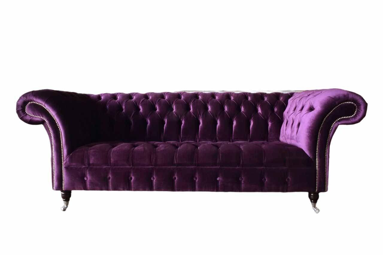 Chesterfield 3 Sitzer Design Sofa Polster Sitz Stoff Luxus Couchen Neu