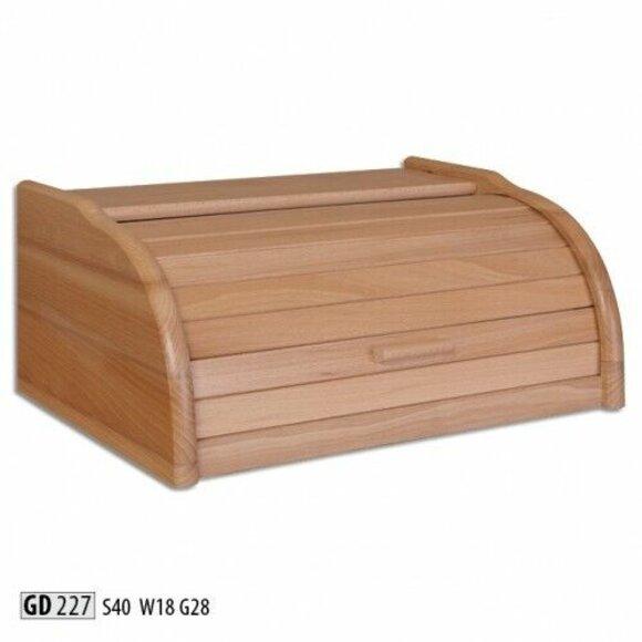 Buche Brotkasten 40 cm Brotbox Rollokasten Brot Rollklappe Echtes Holz Schatulle