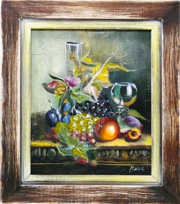 Gemälde "Obst " Handarbeit Ölbild Bild Ölbilder Rahmen Bilder SOFORT