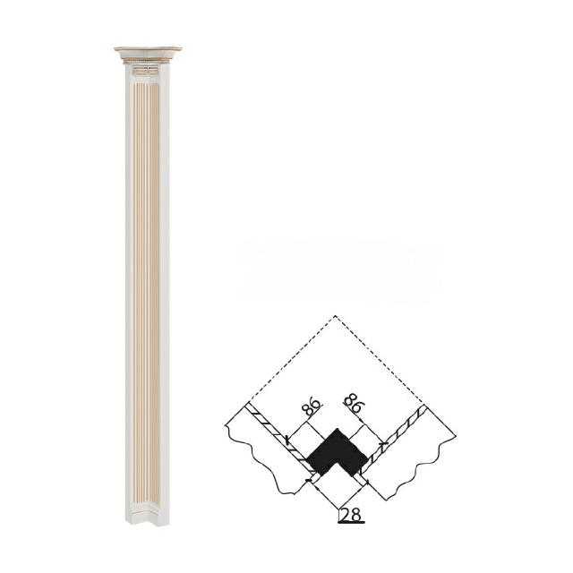 Ecksäule Säule Holzsäule Eck Abschluss Element Säulen Verona V-Eckpfeiler