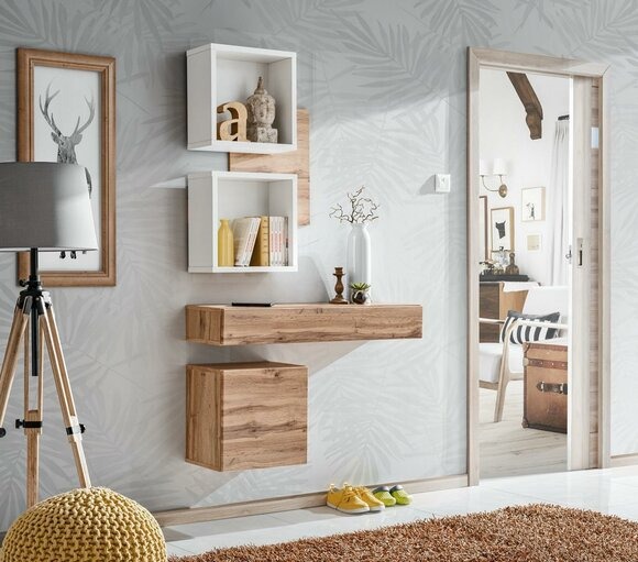 Moderne Komplette Einrichtung 4tlg Diele Wandregale Wandschrank Neu Regal