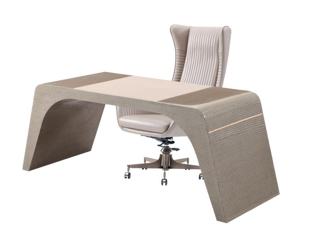 Arbeitszimmer buro Luxus Schreibtisch mit Computerstühl Büromöbel Modern Beige