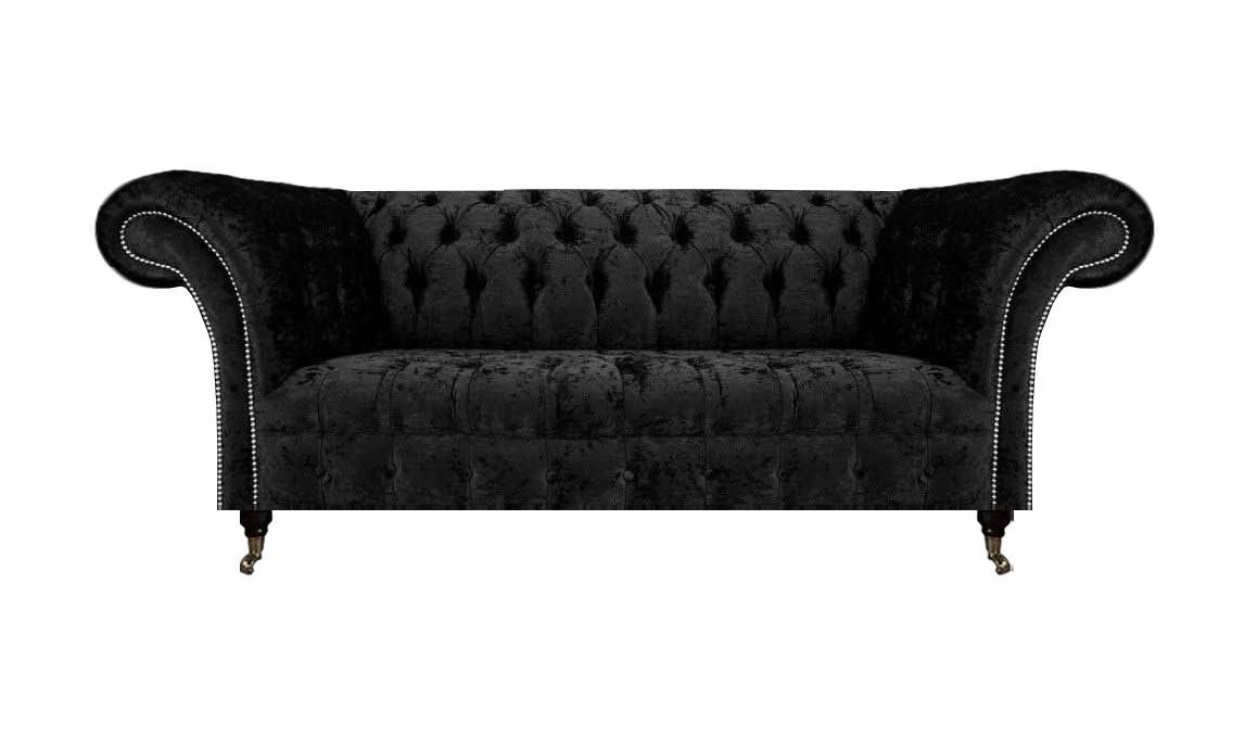 Luxus Dreisitzer Sofa Couch Wohnzimmer Chesterfield Stoff Polstermöbel