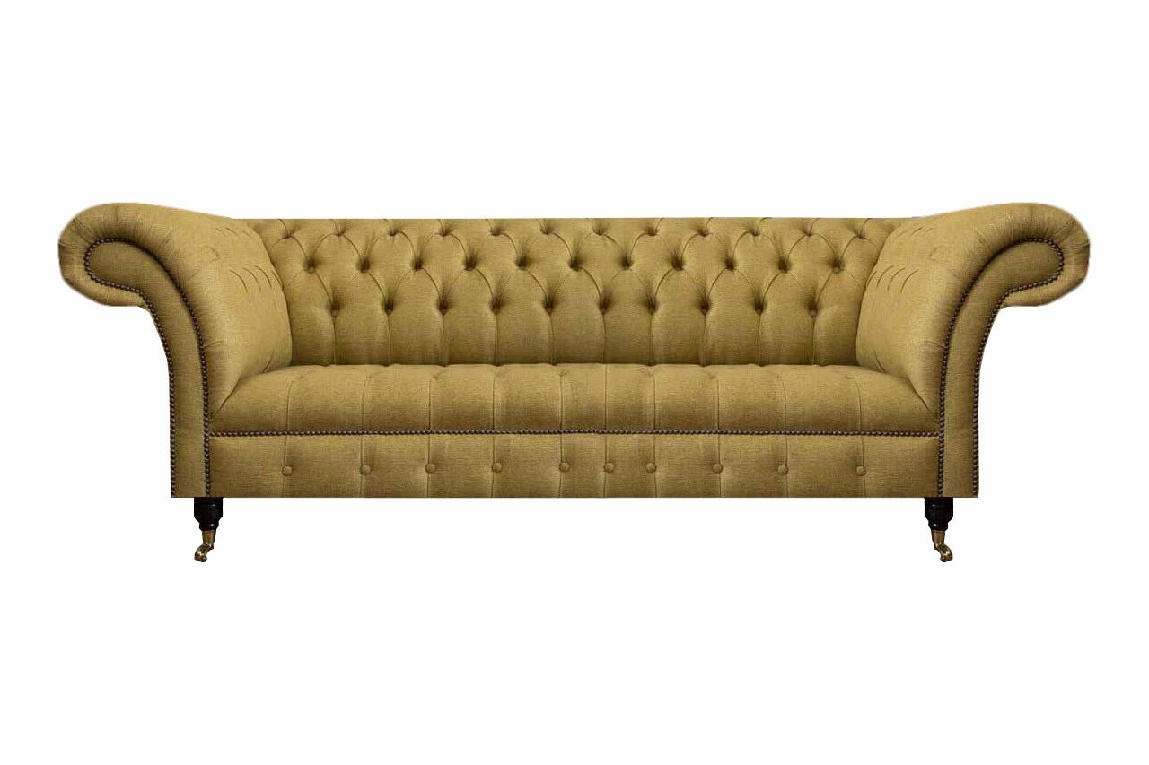 Chesterfield Dreisitzer Sofa Wohnzimmer Couch Einrichtung Luxus Textil