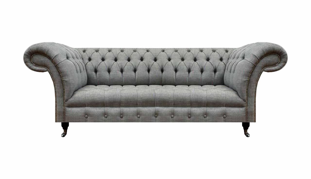 Wohnzimmer Dreisitzer Sofa Polstermöbel Chesterfield Couch Textil Neu