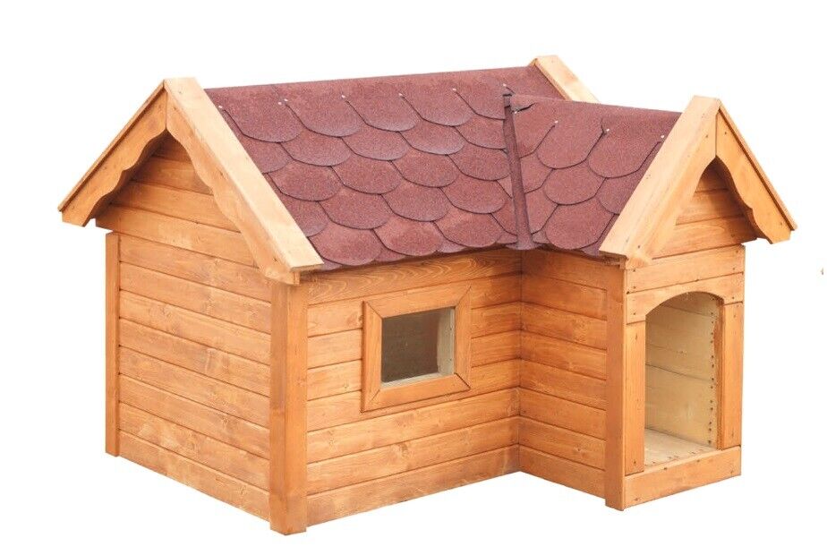 Hundehütte Hund Haus aus echtem Holz handgefertigte Hundehütten Dog House Sofort