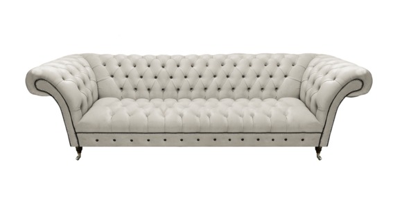 Chesterfield Weiße Ledercouch Wohnzimmer Sitzcouchen Luxus Polstermöbel