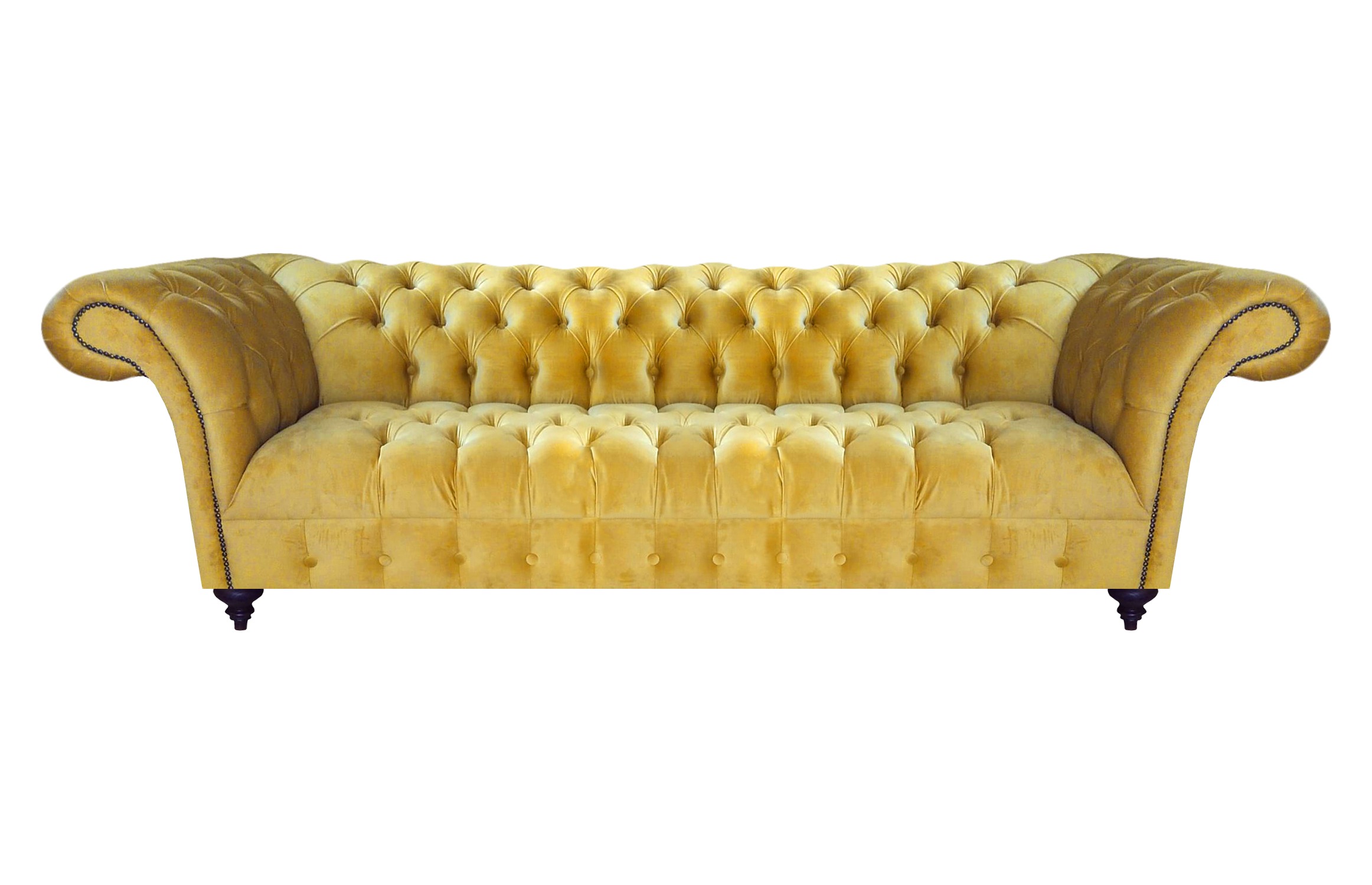 Chesterfield Wohnzimmer Gelbe Textilcouch Moderne Polstersofas Möbel